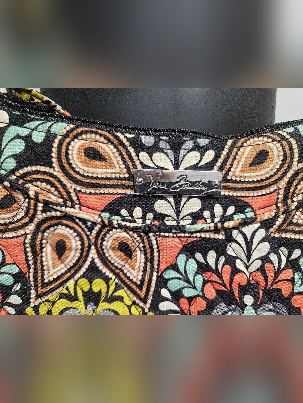Vera Bradley Black Multi Floral Quilted Crossbody - Picture 2 of 5